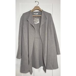 Kasper Open Front Blazer Jacket Size 2X PLUS 20W Gray Career Classic